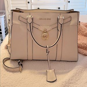 MK white bag with gold lock